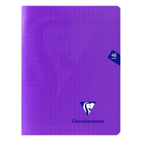 Mimesys cahier piqué polypro 17x22cm 48p séyès Violet thumbnail image 1