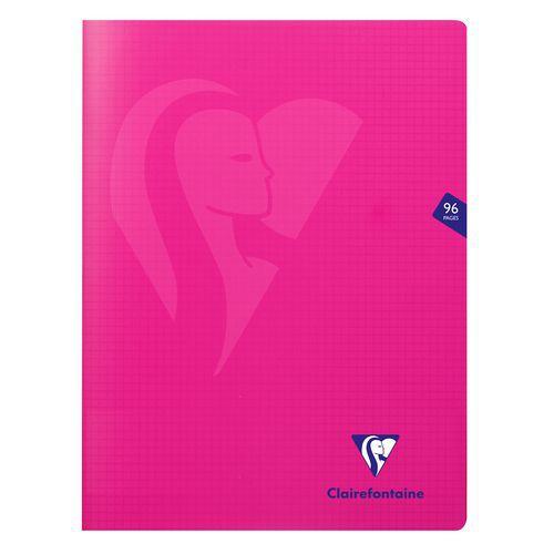 Mimesys cahier piqué polypro 24x32cm 96p Q.5x5 Rose thumbnail image 1