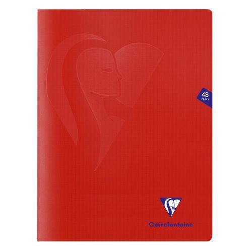 Mimesys cahier piqué polypro 24x32cm 48p Q.5x5 Rouge thumbnail image 1