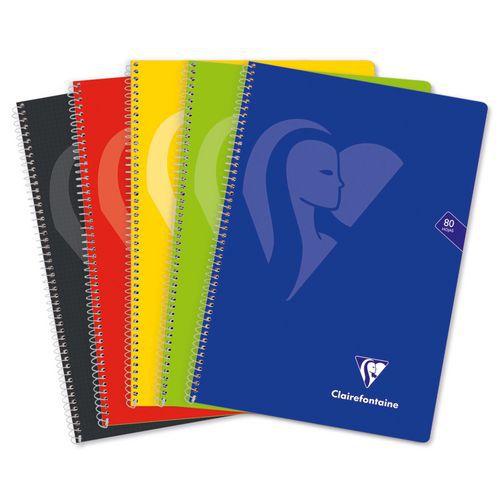 Mimesys cahier spiralé carte souple Folio 21,5x31cm 160p Q.4x4 + marge couleurs VIVES assorties thumbnail image 1