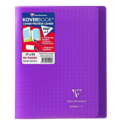 Koverbook piqué polypro transparent Violet 17x22cm 96p séyès thumbnail image 1