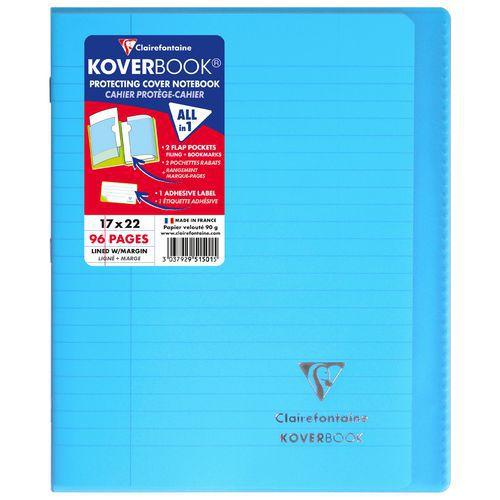 Koverbook piqué polypro transparent 8 couleurs ass 17x22cm 96p ligné + marge thumbnail image 1