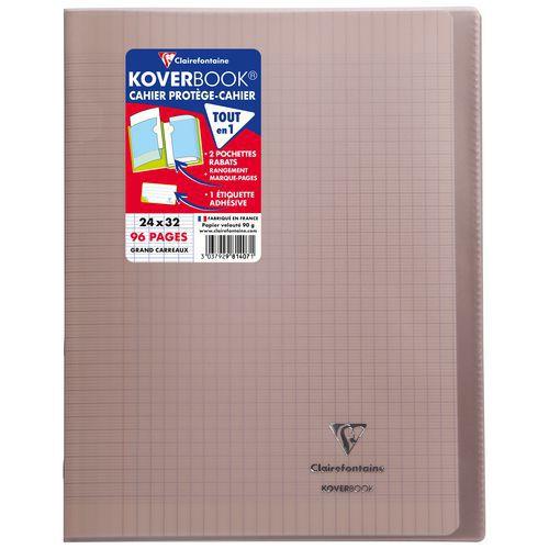 Koverbook piqué polypro transparent Gris 24x32cm 96p séyès thumbnail image 1
