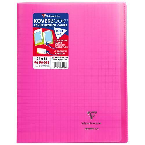 Koverbook piqué polypro transparent Rose 24x32cm 96p séyès thumbnail image 1