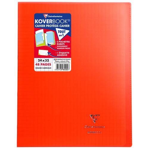 Koverbook piqué polypro transparent Rouge 24x32cm 48p séyès thumbnail image 1