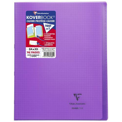 Koverbook piqué polypro transparent Violet 24x32cm 96p Q.5x5+marge thumbnail image 1