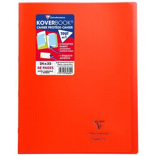 Koverbook piqué polypro transparent Rouge 24x32cm 48p Q.5x5+marge thumbnail image 1