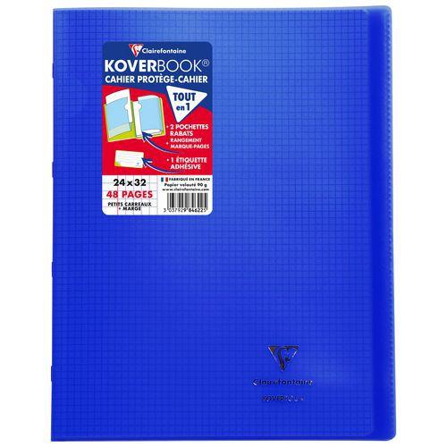 Koverbook piqué polypro transparent Bleu marine 24x32cm 48p Q.5x5+marge thumbnail image 1