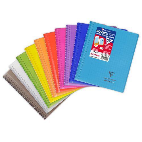 Koverbook reliure intégrale enveloppante PP transparent 17x22cm 100p Séyès coloris assortis livré en boîte prê thumbnail image 1