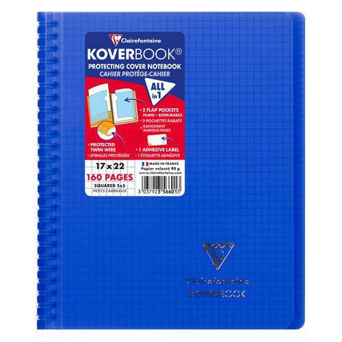 Koverbook reliure intégrale enveloppante PP transparent 17x22cm 160p Q.5x5 coloris assortis livré en boîte prê thumbnail image 1