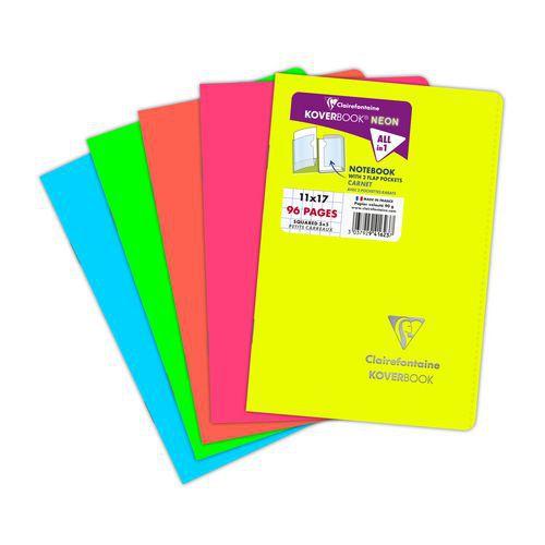 Koverbook NEON carnet piqué PP opaque 11x17cm 96p 5x5 coloris assortis thumbnail image 1