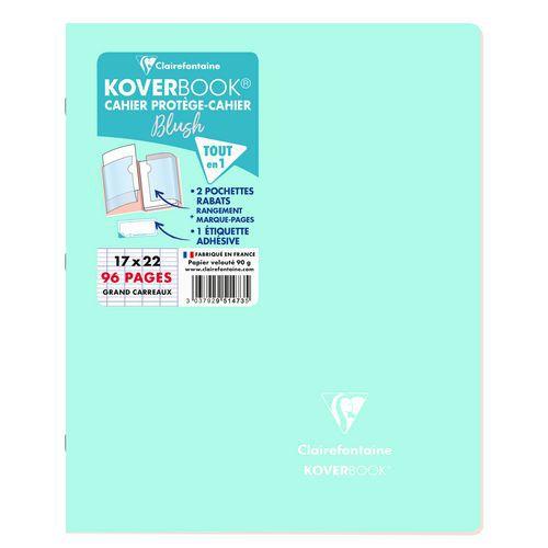 Illustration de : Cahier piqué Koverbook Blush Seyès 17x22cm 96p - Clairefontaine