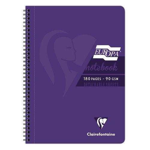 EUROPA GLOSSY, reliure intégrale A4 Violet 180p détachLigné + marge thumbnail image 1