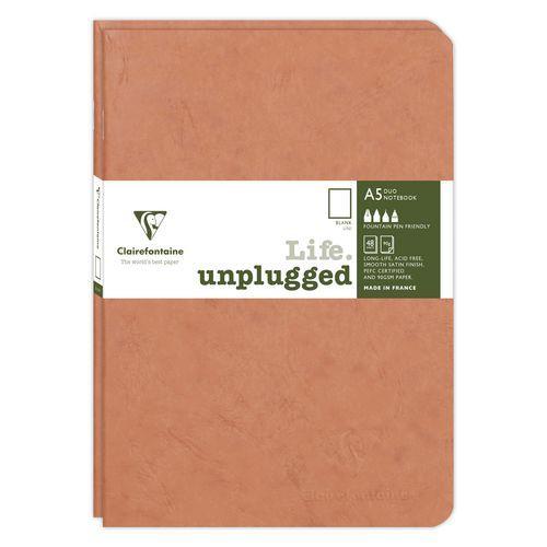 Age Bag DUO set de 2 cahiers piqués 14,8x21cm 96p uni tabac thumbnail image 1