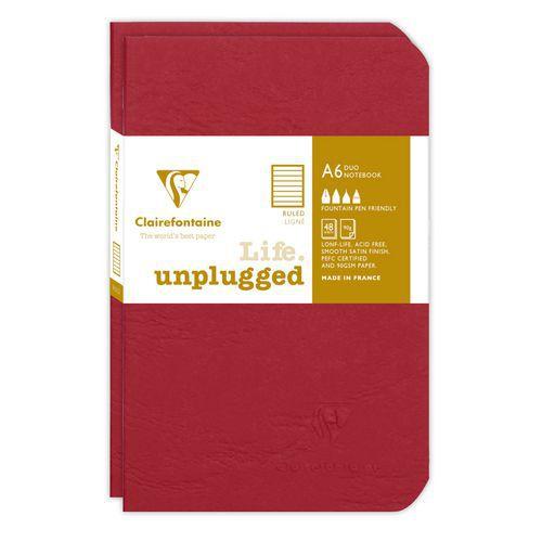Age Bag DUO set de 2 cahiers piqués 9x14cm 96p ligné rouge thumbnail image 1