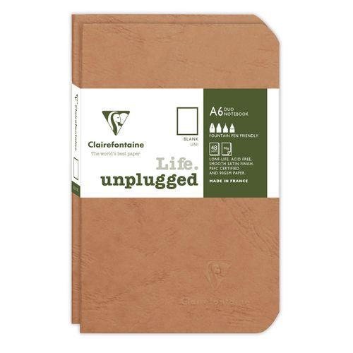 Age Bag DUO set de 2 cahiers piqués 9x14cm 96p uni tabac thumbnail image 1
