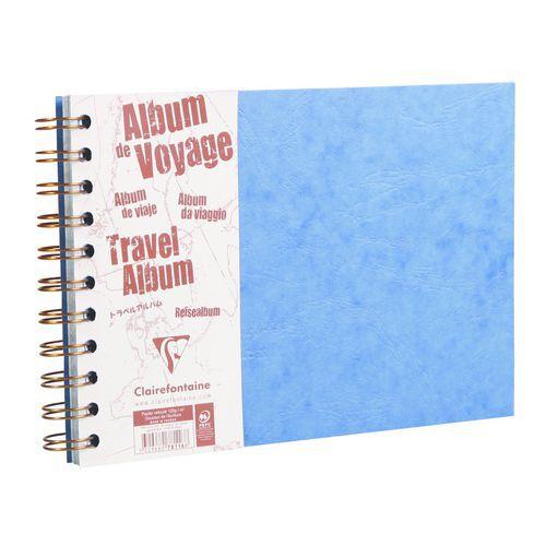 Age Bag album voyage 21x14,8cm 80p ligné 120g + Uni noir à grain 160g Bleu thumbnail image 1