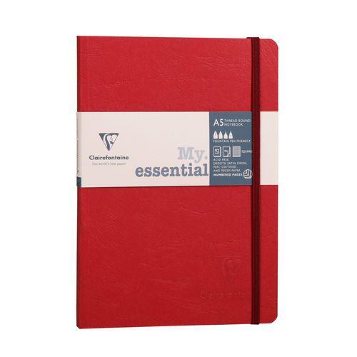 Age Bag My.Essential carnet cousu dos carré 14,8x21cm 192p 5x5 Rouge papier ivoire 90g thumbnail image 1
