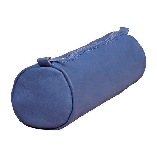 Age Bag trousse cuir ronde 21xØ6cm couleur bleue uniquement thumbnail image 1