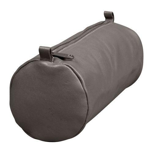 Age Bag trousse cuir grande ronde 22xØ8cm couleur grise uniquement thumbnail image 1