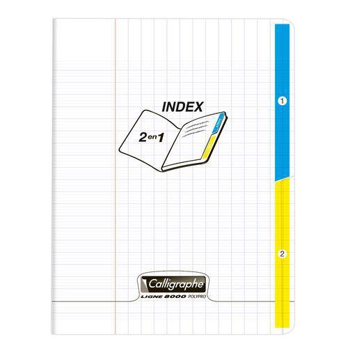 Cahier piqué 2 index 8000 polypro Seyès 96p - Calligraphe thumbnail image 1