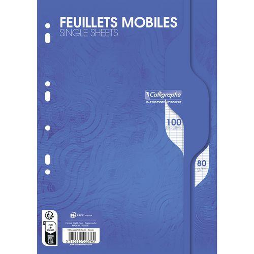 Illustration de : Feuillets mobiles sous film 7000 A4 80g - Calligraphe