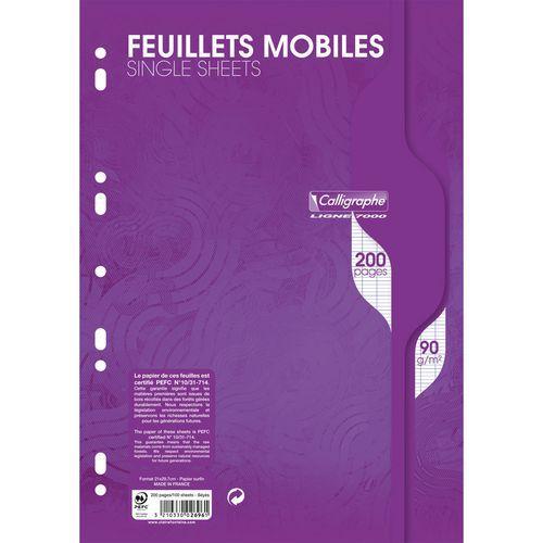 7000, Feuillets mobiles s/film 21x29,7 200p séyès 90g thumbnail image 1