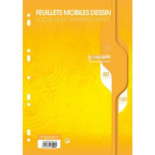 Illustration de : Feuillets mobiles dessin scolaire sous film 7000 A4 uni - Calligraphe