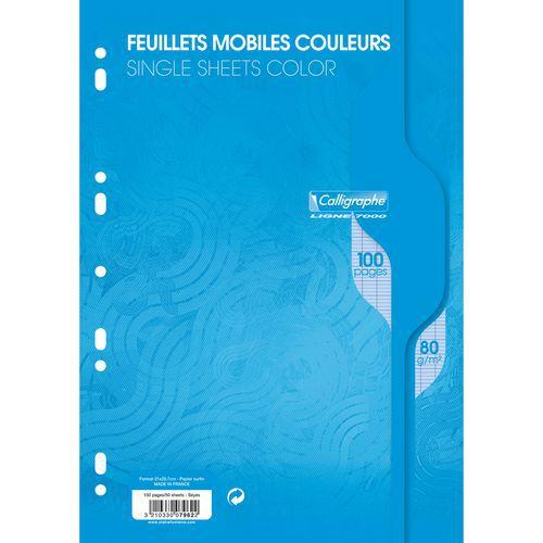 Illustration de : Feuillets mobiles couleur sous film 7000 A4 Seyès - Calligraphe