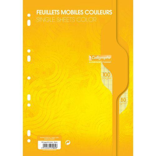7000, Feuillets mobiles s/film 21x29,7 jaune 100p séyès 80g thumbnail image 1