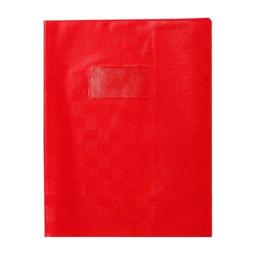 Protège-cahier+Marque-page grain madras 22/100ème 17x22 rouge + porte étiquette thumbnail image 1