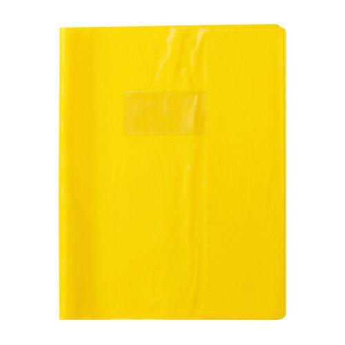 Protège-cahier+Marque-page grain madras 22/100ème 17x22 jaune + porte étiquette thumbnail image 1