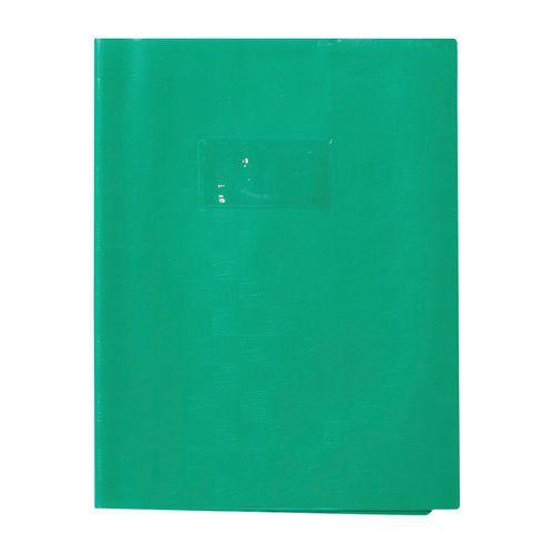 Protège-cahier+Marque-page grain madras 22/100ème 17x22 vert + porte étiquette thumbnail image 1