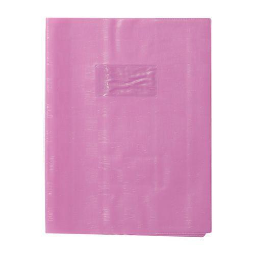 Protège-cahier+Marque-page grain madras 22/100ème 17x22 violet + porte étiquette thumbnail image 1