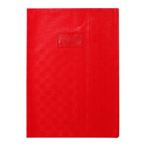Protège-cahier+Marque-page grain madras 22/100ème 21x29,7 rouge + porte étiquette thumbnail image 1