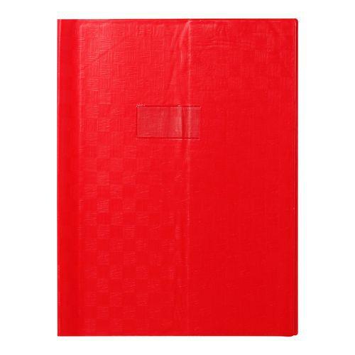 Protège-cahier+Marque-page grain madras 22/100ème 24x32 rouge + porte étiquette thumbnail image 1