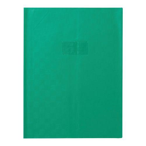 Protège-cahier+Marque-page grain madras 22/100ème 24x32 vert + porte étiquette thumbnail image 1