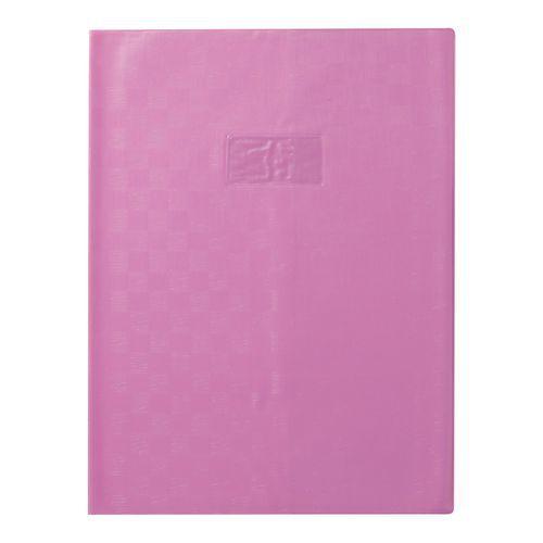Protège-cahier+Marque-page grain madras 22/100ème 24x32 violet + porte étiquette thumbnail image 1