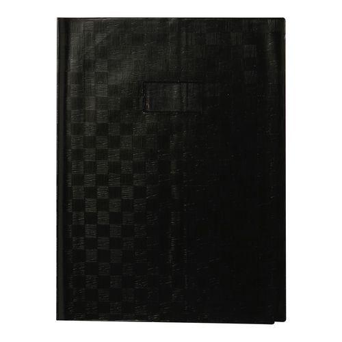 Protège-cahier+Marque-page grain madras 22/100ème 24x32 noir + porte étiquette thumbnail image 1