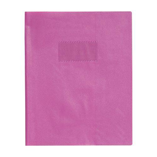 Protège-cahier grain cuir 20/100ème 17x22 violet + porte étiquette thumbnail image 1