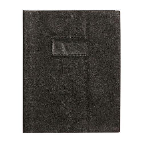 Protège-cahier grain cuir 20/100ème 17x22 noir + porte étiquette thumbnail image 1
