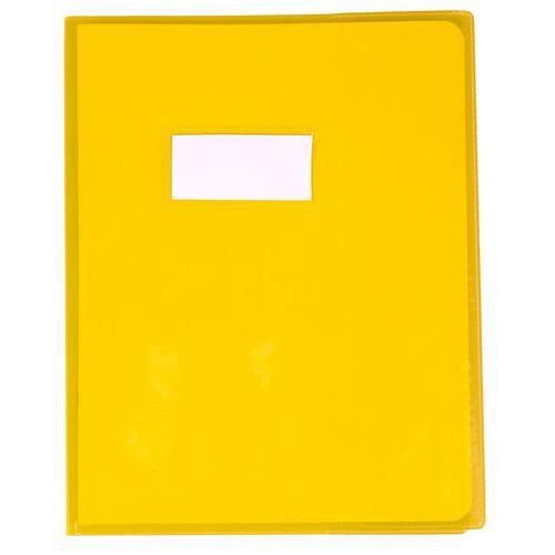 Protège-cahier Cristal Luxe 22/100ème 17x22 transparent jaune + porte étiquette thumbnail image 1