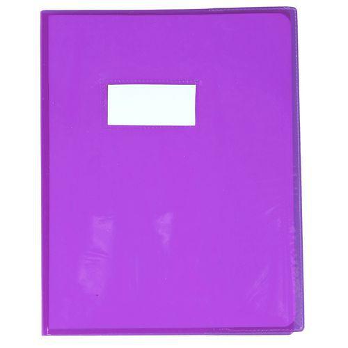 Protège-cahier Cristal Luxe 22/100ème 17x22 transparent violet + porte étiquette thumbnail image 1