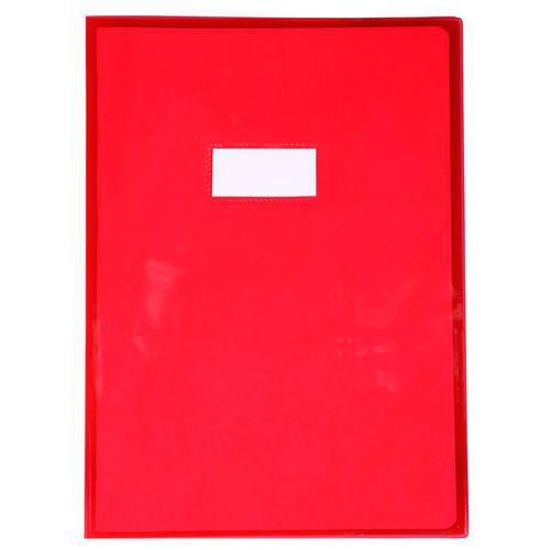 Protège-cahier Cristal Luxe 22/100ème 21x29,7 transparent rouge + porte étiquette thumbnail image 1
