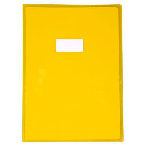 Protège-cahier Cristal Luxe 22/100ème 21x29,7 ransparent jaune + porte étiquette thumbnail image 1