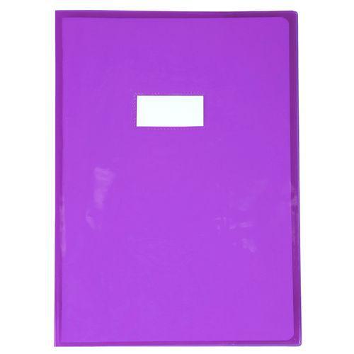 Protège-cahier Cristal Luxe 22/100ème 21x29,7 transparent violet + porte étiquette thumbnail image 1