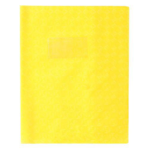 Protège-cahier grain losange 18/100ème 17x22 jaune + porte étiquette thumbnail image 1