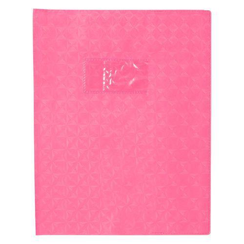 Protège-cahier grain losange 18/100ème 17x22 rose + porte étiquette thumbnail image 1