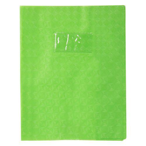 Protège-cahier grain losange 18/100ème 17x22 vert clair + porte étiquette thumbnail image 1