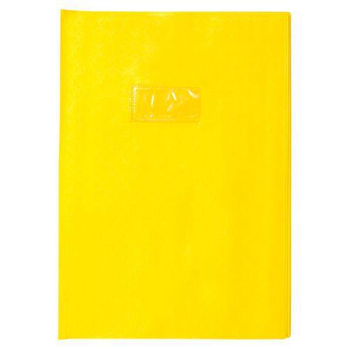 Protège-cahier grain losange 18/100ème 21x29,7 jaune + porte étiquette thumbnail image 1